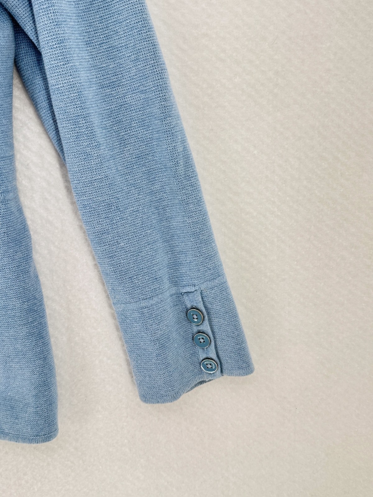 Talbots Plus Blue Knit Collared Long Sleeve Butto… - image 3