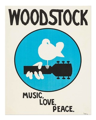Retro Woodstock Festival Wandkunst Musik Liebe Frieden Dekor Vintage M
