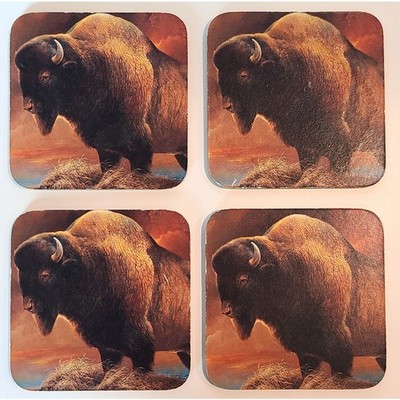 Buffalo Coasters Univ of Colorado CU Buffs Buffaloes Bison Set of 4 Square 4x4