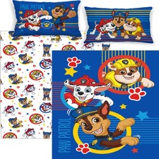 4 Pc Paw Patrol Kids Bedding Sheet Set - Reversible Comforter Twin Bed in Bag