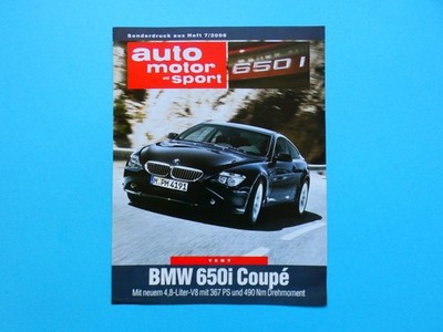 Brochure / Custom Print - Auto Motor and Sport - Test - BMW 6 Series - 650i Coupe