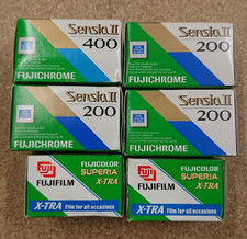 6 x unopened Fujifilm rolls Fujicolour Super XTra & Fujichrome Sensia II 200 400