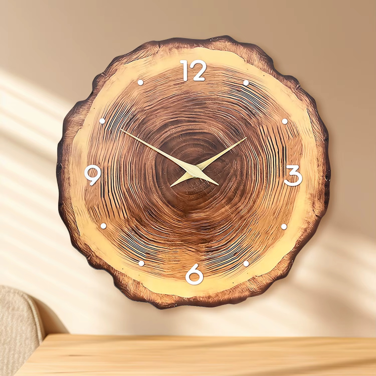 Modern Wood Wall Clock for Living Room Decor Rustic Wall Clocks Battery Operated