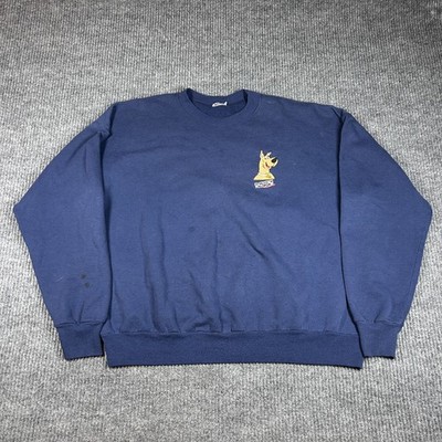 Vintage Mens Sweatshirt Blue Cartoon Network Scooby Doo Embroidered Fleece Lined