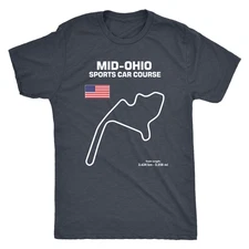 Mid Ohio Sports Car Course Track Outline Series T-shirt and Hoodie