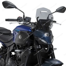 OXLLONE MT07 Motorcycle Windshield And Windshield Bracket For MT07 MT 07 MT-07 2021 2022 2023 2024-Transparent Black