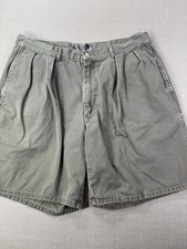 Vintage Men's Polo Ralph Lauren Chino Pleated Shorts Olive Size 36