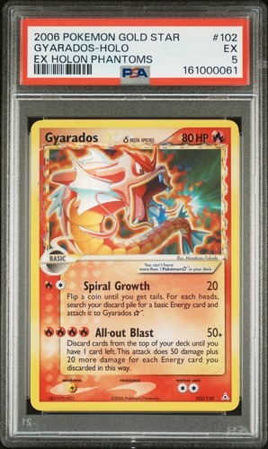 2006 POKEMON EX HOLON PHANTOMS GOLD STAR #102 GYARADOS-HOLO PSA 5