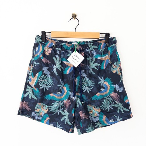 John Lewis Swimshorts Size S NEW Navy Floral Hawaiian Holiday Elasticated Waist - Picture 6 of 15