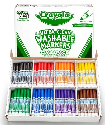 Crayola Broadline Classpack Markers Conical Marker Point Style - Assorted 200pk