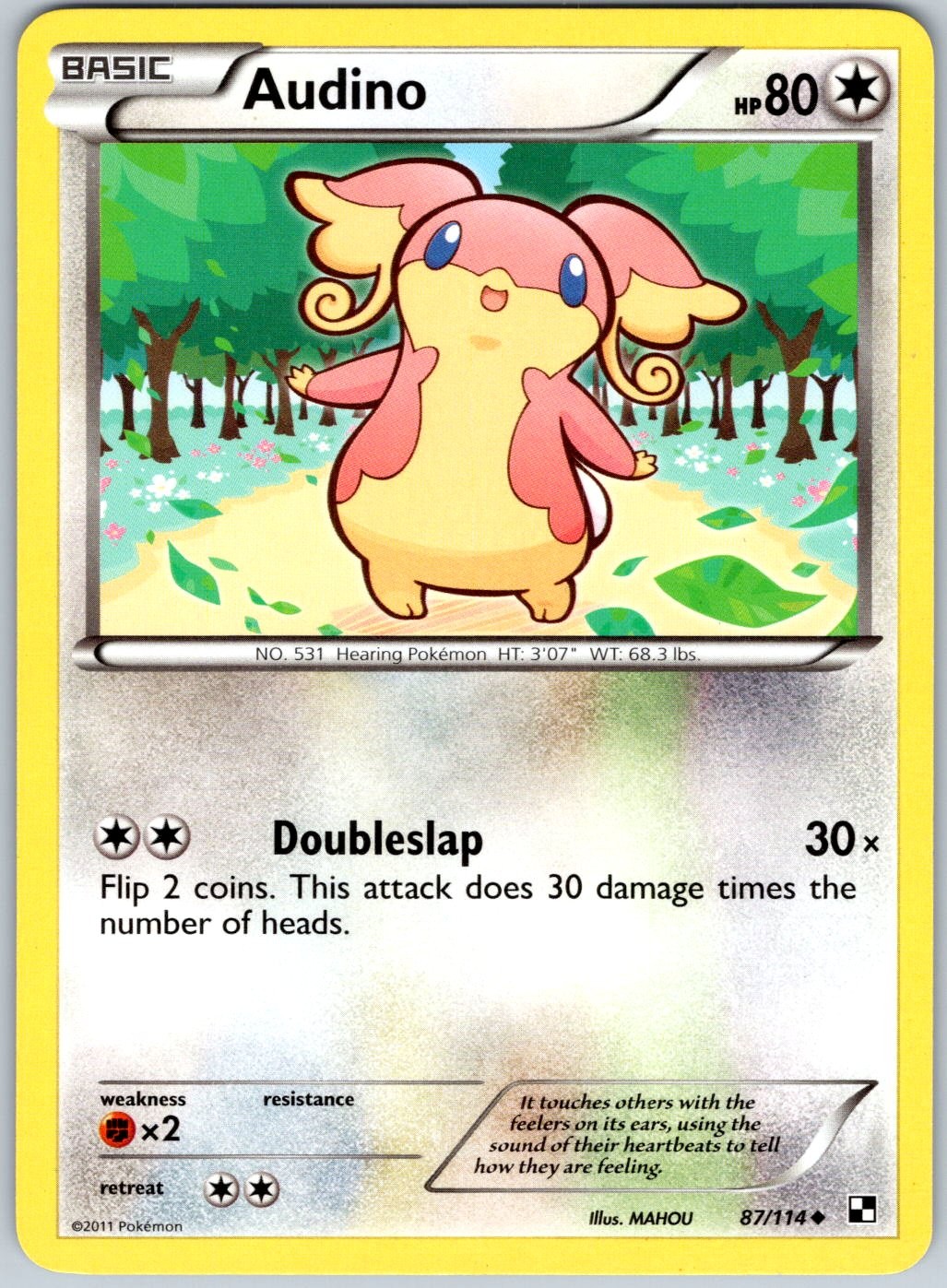 Audino 87/114 Uncommon Black & White Pokemon NM