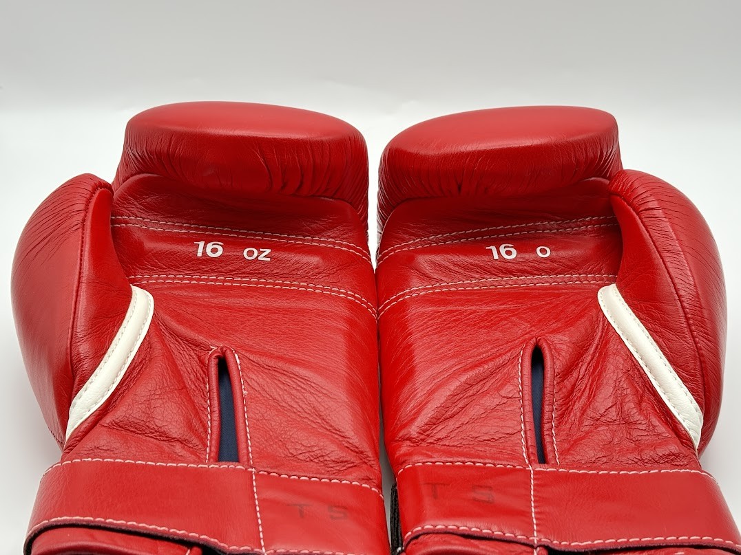 ウイニングプロフェッショナルタイプMS‐600B本革製未使用袋未開封正規品値下済 Winning16oz Boxing Gloves MS-600B Red Tape type Japan Authentic