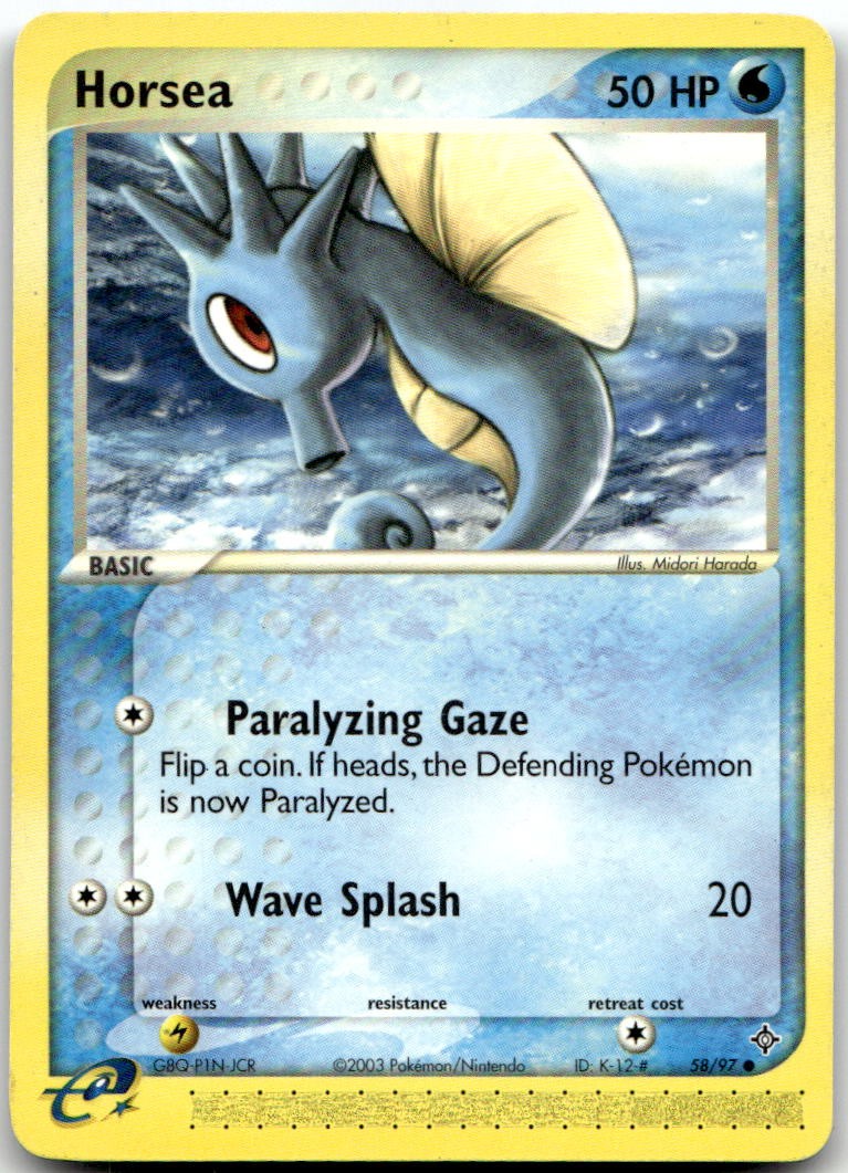 Horsea 58/97 Common Dragon Pokemon Lightly Played