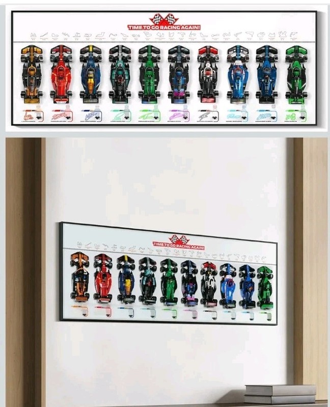 Wall Mount Display for LEGO Speed Champions F1, Compatible with Set 66802