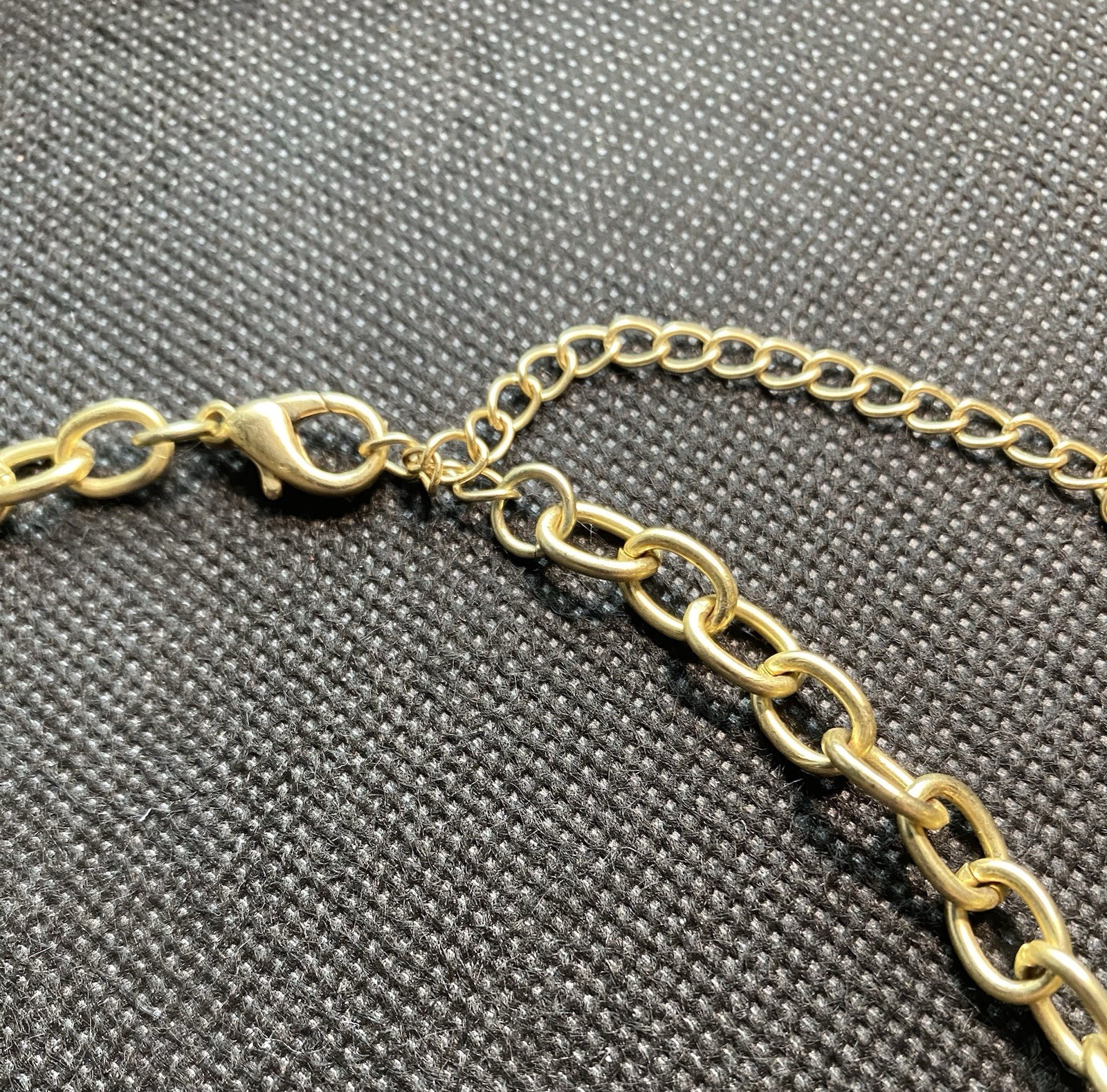 Statement Multi Stone Multi Strand Gold Tone Chai… - image 10