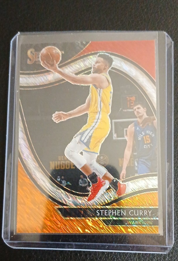 2020-21 Panini Select  Courtside Steph Curry #204 Red White Orange Shimmer Prizm