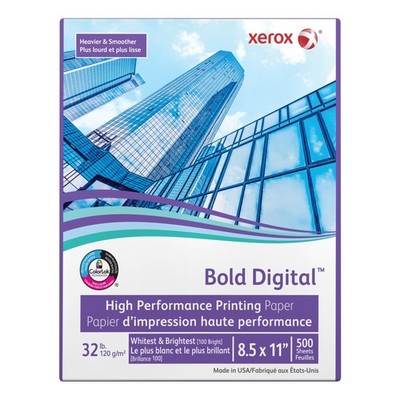 Xerox  Copy And Printing Paper, 8.5''x11'', 100 Brightness, 32 Lb Text (120 Gsm)