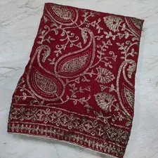 Vintage Indian Bridal Kashmiri Aari Embroidery Dupatta Scarf Veil Stole Hijab L"