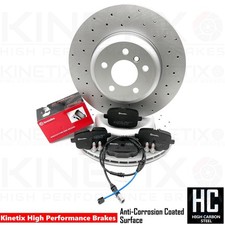 FÜR BMW 7ER F01 F02 F03 F04 HINTEN GELOCHT BREMSSCHEIBEN BREMBO BELÄGE DRAHT 345mm