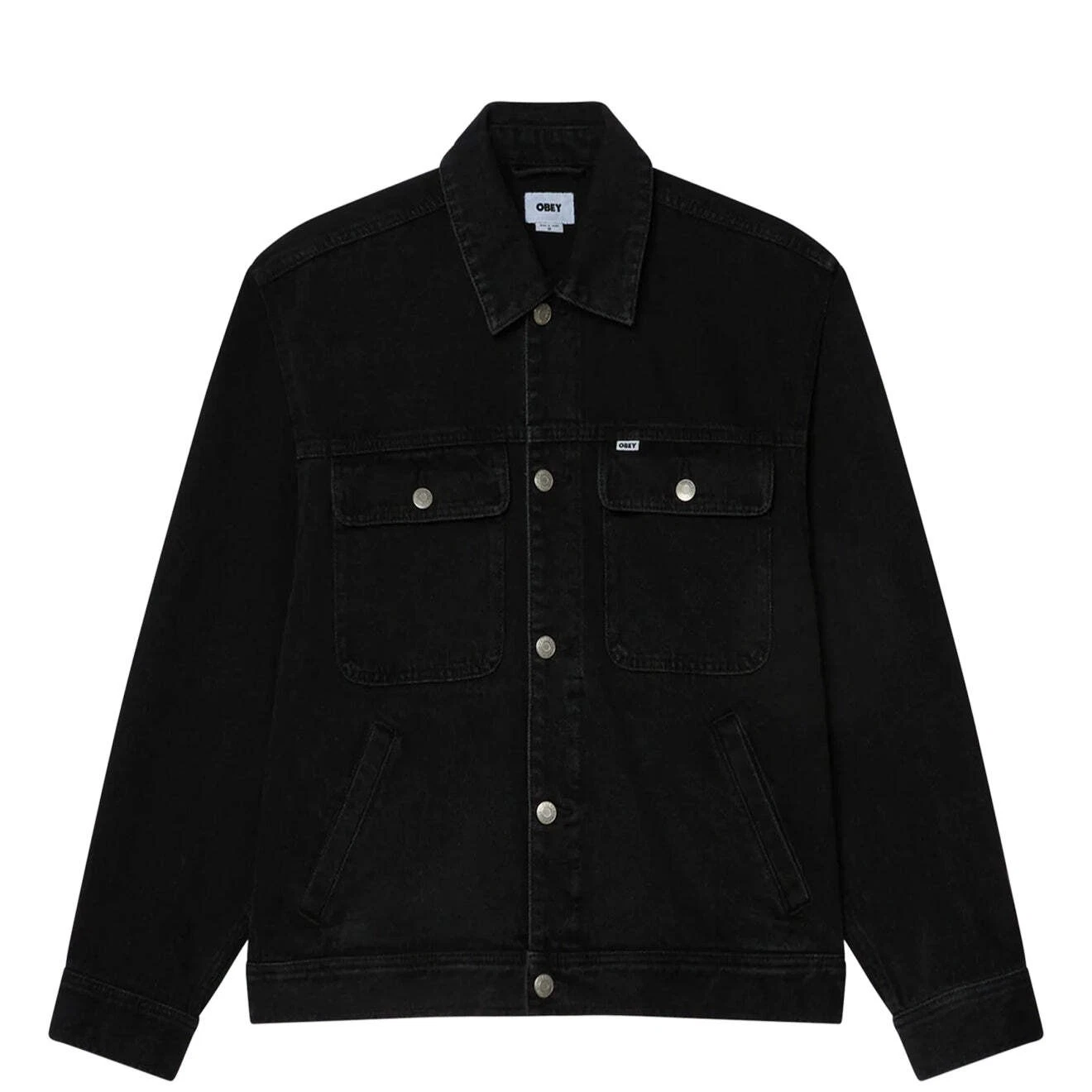 Obey Opena Denim Jacket Faded Black