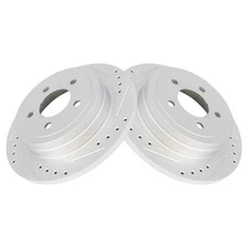 Rear Performance Cross Drilled Slotted G-Coated Rotor Kit Pair for Ford SUV