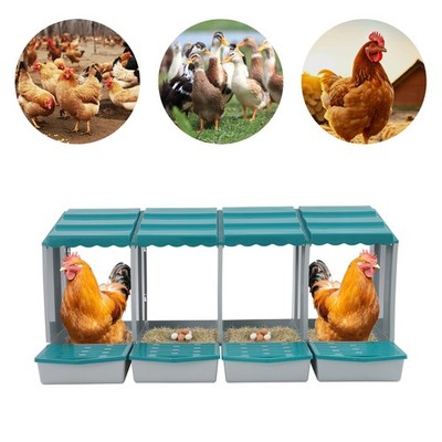 4-compartment Chicken Nesting Box Green, Chicken Laying Box With Egg Collection