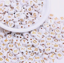 600Pcs Letter Beads 4X7mm Acrylic Alphabet Beads for Jewelry Making DIY In Case