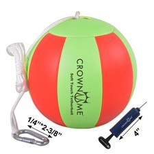 Tetherball Set with Ball, Rope, Carabiner, Pump, and Glow in the Dark Features