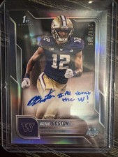 Denzel Boston 2025 Bowman Chrome 1st Auto Refractor /299 Washington Huskies