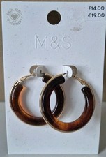 Marks And Spencer Ladies  Brown Hoop Earrings BNIP