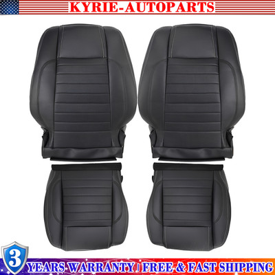 for 2010-2014 Ford Mustang GT Deluxe Front Bottom/Back Leather Seat Covers 4PACK