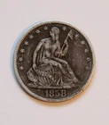 1858O Seated Liberty Half Dollar Silver Coin