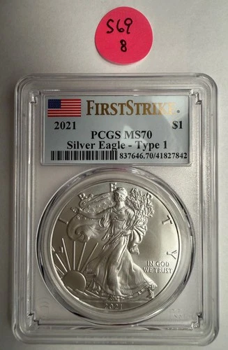 2021 $1 Type 1 American Silver Eagle PCGS MS70 First Strike