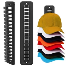 2x Hat Organizer for 16 Baseball Caps Wall-Mounted Rack No-Nail Strong Adhesive