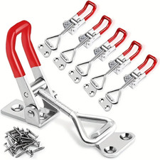 4Pcs Heavy Duty Steel Toggle Latch Catches Adjustable Lock Clamp For Boxes Case