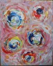 A SIMPLE SWIRL abstract swirls new original 8x10 canvas painting signed Crowell