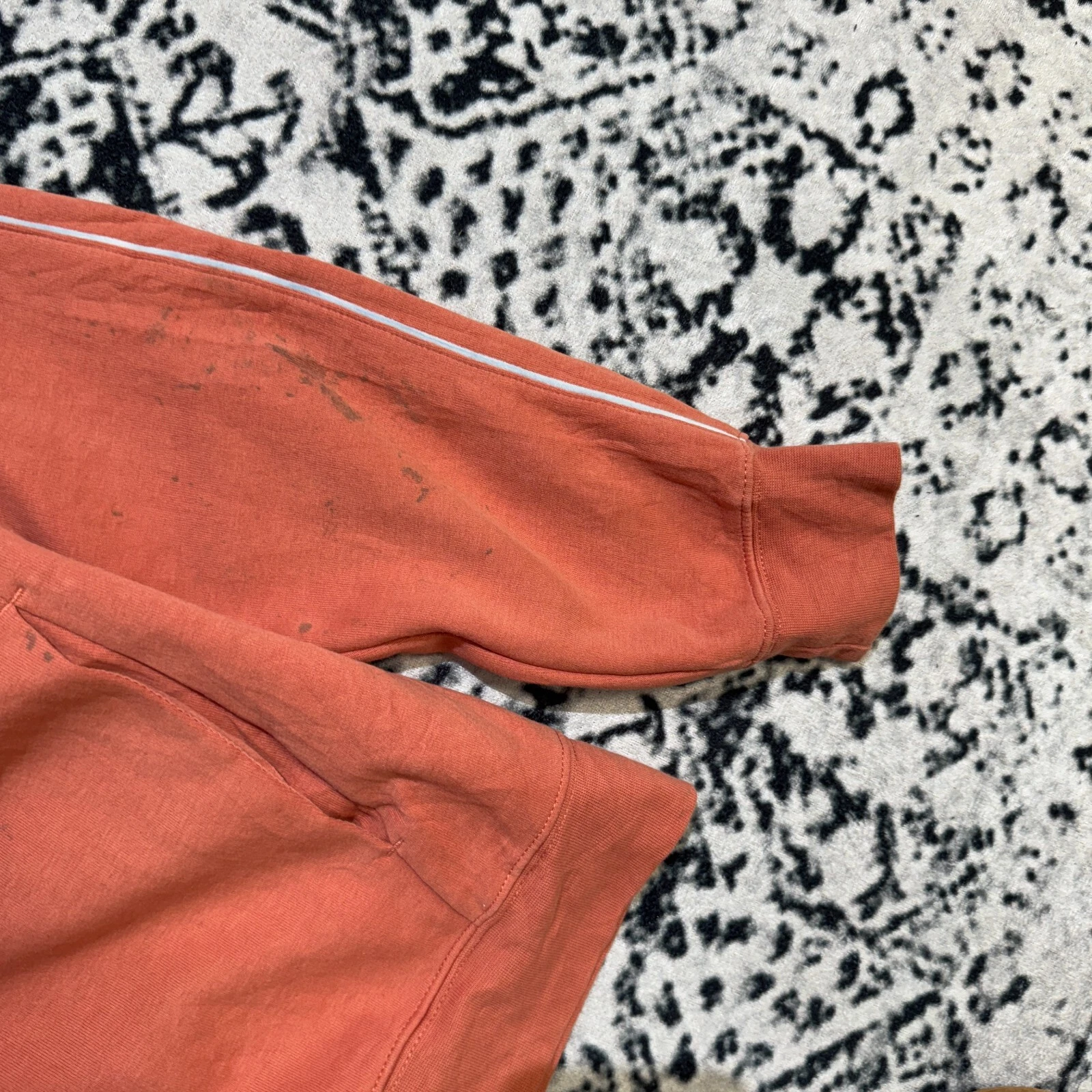 GUCCI Felpa con cappuccio e zip Nike donna taglia S cotone salmone arancione pile tecnico corsa sport re