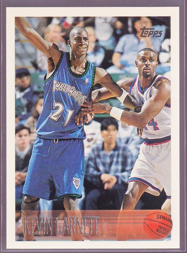 1996-97 Minnesota Timberwolves Schedule Kevin Garnett & 1995-96 Topps Rookie 131 - Picture 7 of 8