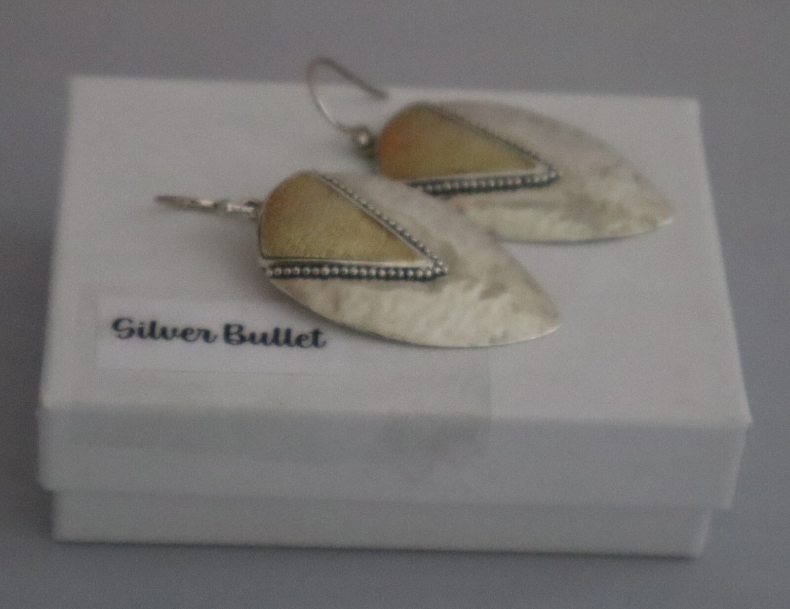 Silpada Sterling Silver & Brass Hammered Teardrop Treasure Drop Earrings W3377