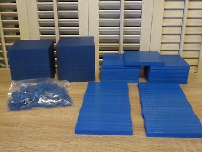 Blue Base Ten Lot, Cubes, Flats, Rods & Units Math Manipulatives Learning School