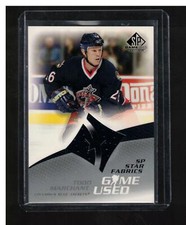2003-04 SP GAME-USED TODD MARCHANT #99 JERSEY COLOMBUS BLUE JACKETS