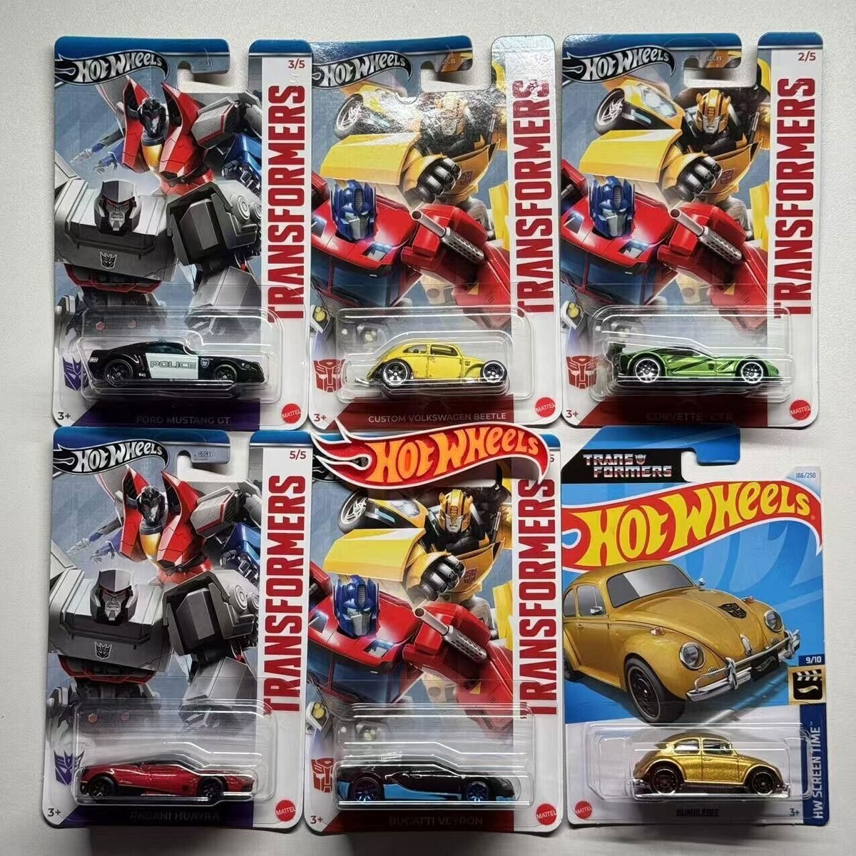 Hot Wheels トランスフォーマー ミニカー 5台セット Mattel Hot Wheels 2024 TRANSFORMERS 5-car set plus regular
