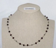 Silpada Sterling Silver Faceted Garnet Beaded Necklace N1053