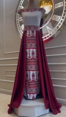 embroiedered Palestinian Henna Bride Dress Thoub -thobe ثوب الحناء للعروس