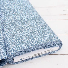Threadart Cotton Quilting Fabric By The Yard - Vintage - Medium Blue Tiny Flower