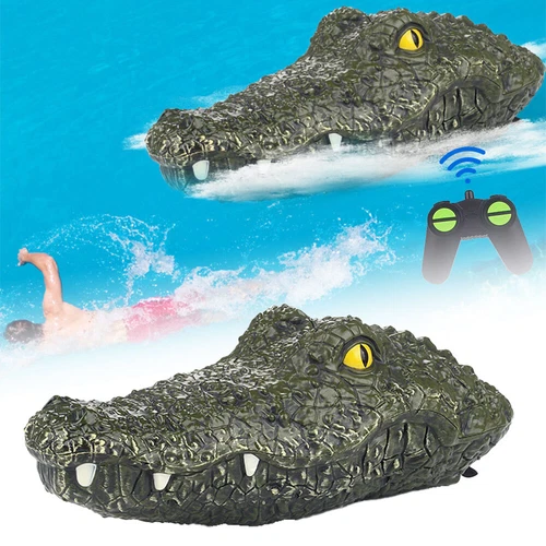 RC Floating Crocodile Head Toy 2.4G Remote Control Alligator Head Boat 15KM/H - Picture 2 of 10