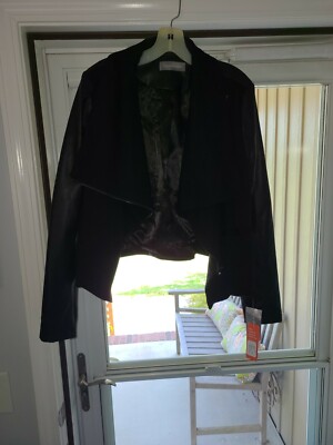 Bagatelle Faux Leather/Knit Asymmetrical Jacket Size Large
