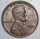 1953-D Lincoln Wheat Cent Error - Die Chip - Filled Mintmark - High Grade - AU
