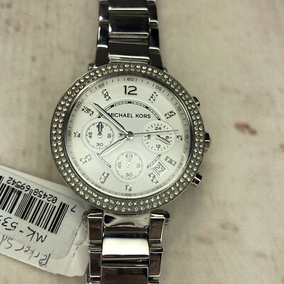 Michael Kors Watch Silver-Tone Glitz Parker MK-5353