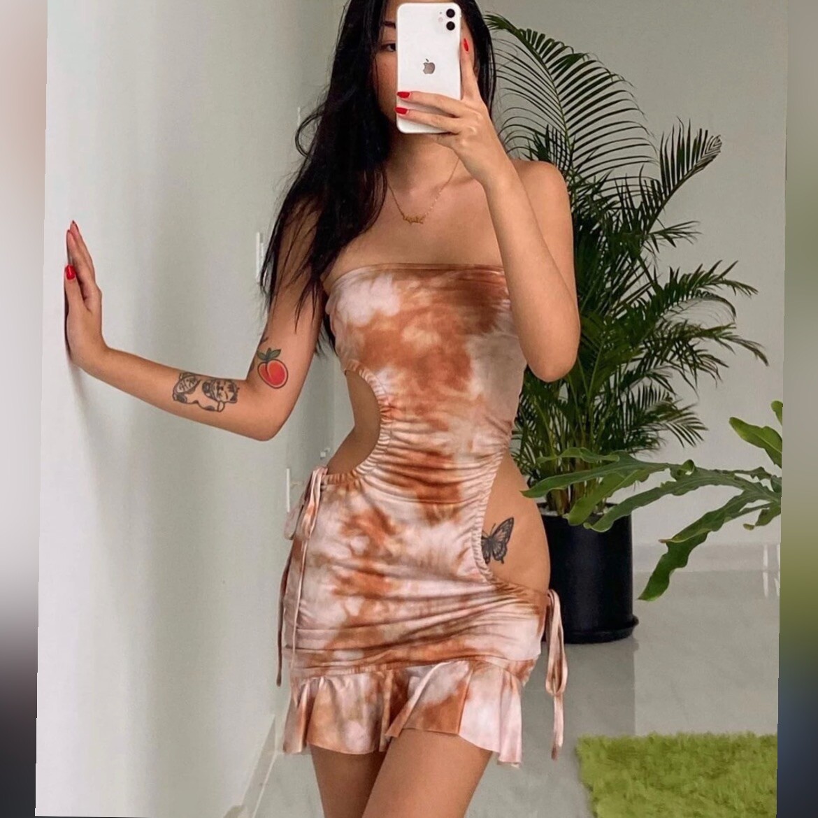 i am gia brown tie dye dress I.Am.Gia Freyr Tan Dress New With Tag Size M Zeta dress